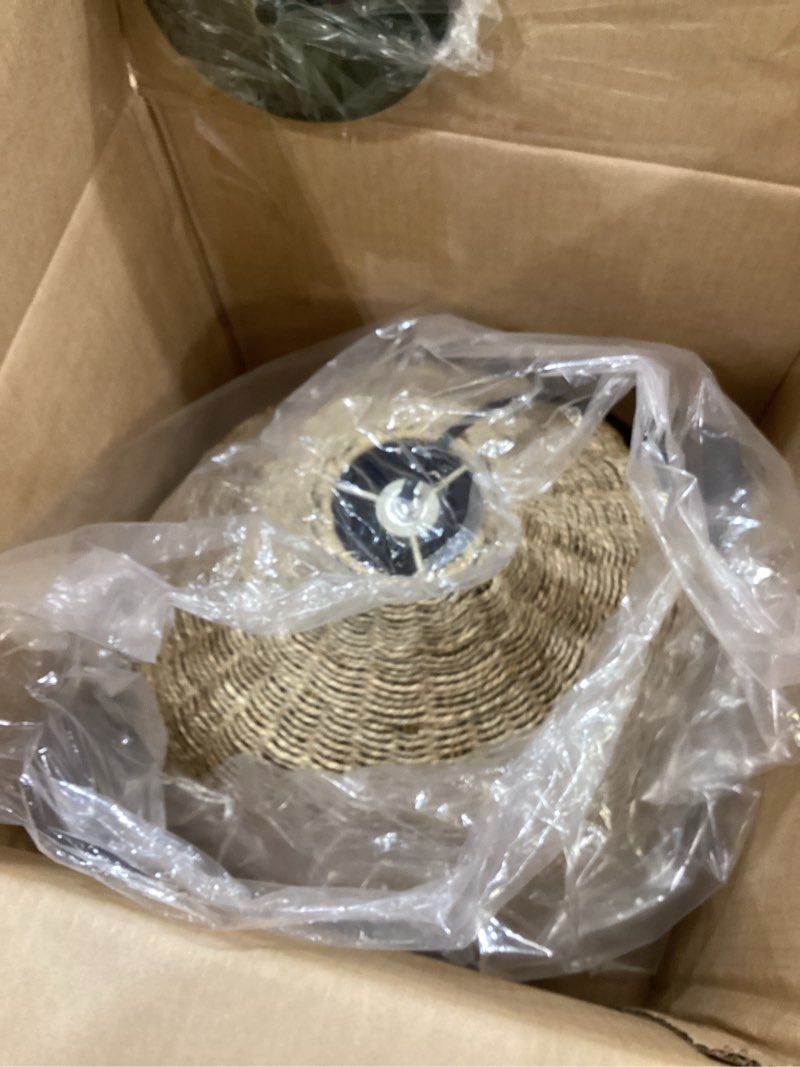 Condition photo showing Good Condition for Arturesthome 1 Light Rattan Pendant Light,15.7" Wicker Chandelier Woven Rustic Pendant Lighing Rattan Chandelier for Dining Room Kitchen Island Entryway 15.7" * 12.5"