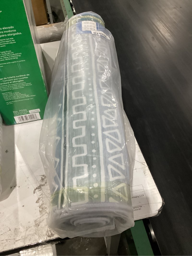 Condition photo showing New/Like New for caromio geometric boho rug retro rug farmhouse long area rug runner dining room rug modern boho rugs for kitchen living room bedroom hallway entryway, 2.3 x 8 ft, green grey and white