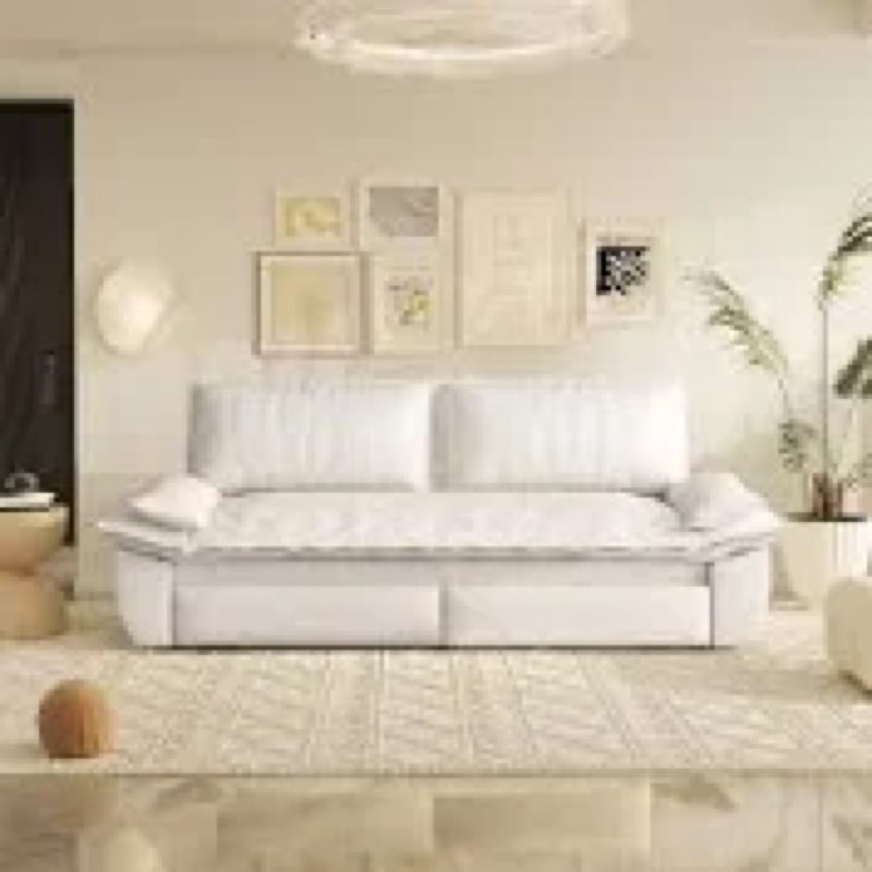 (Incomplete 1 box only) 73.2\"Wide Queen Pull Out Sofa Bed 3-in-1 Convertible Multi-Functional Couch with 2 Soft