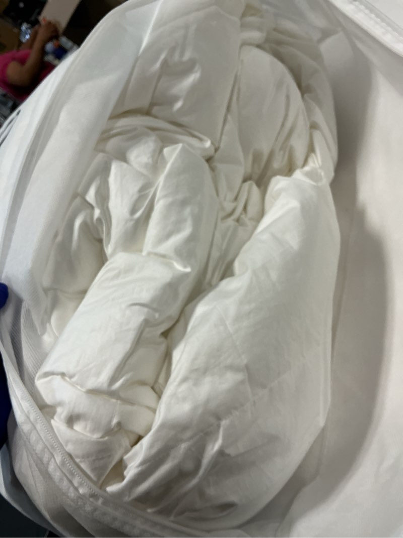 Condition photo showing As Is for lightweight premium down alternative duvet insert, twin /cal twin , white