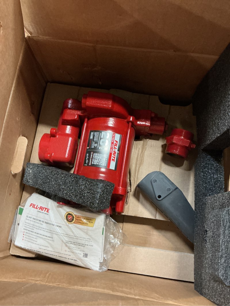 Condition photo showing As Is for fill-rite fr700vn 115v 20 gpm fuel transfer pump (pump only model) | for gasoline, diesel, kerosene, ethanol blends, methanol blends & biodiesel up to b20 115v 3/4" pump only