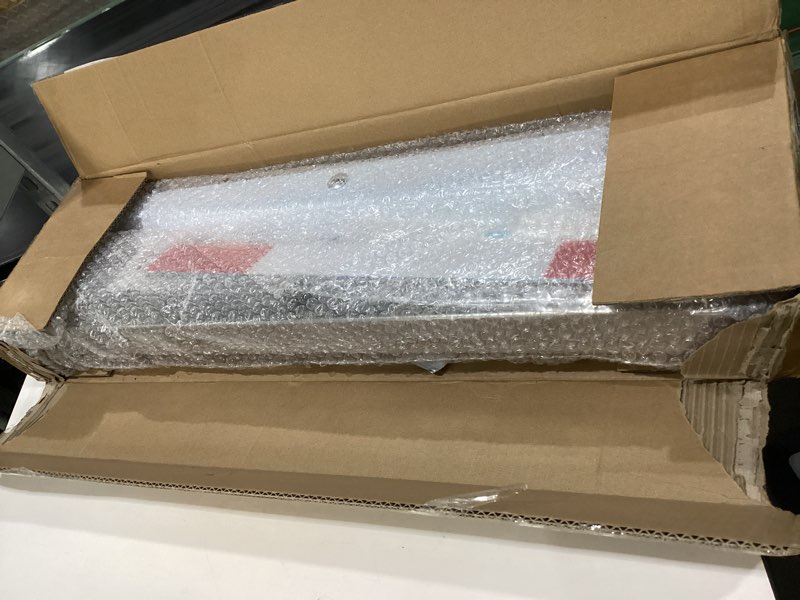 Condition photo showing New/Like New for stainless steel straight spring loaded mud flap hanger set 2.5" bolt spacing 30" length with aluminum reflective tapes fit for semi trucks, 2 pcs 2-1/2" stainless steel