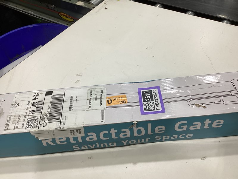 Condition photo showing Good Condition for PRObebi Retractable Dog Gate for The House Extends to 54" Wide 34" Tall, Gates for Baby Indoor, Stair Gate for Outdoor, Staris, Hallways, Doorways, Deck, Porch, Need Drilling