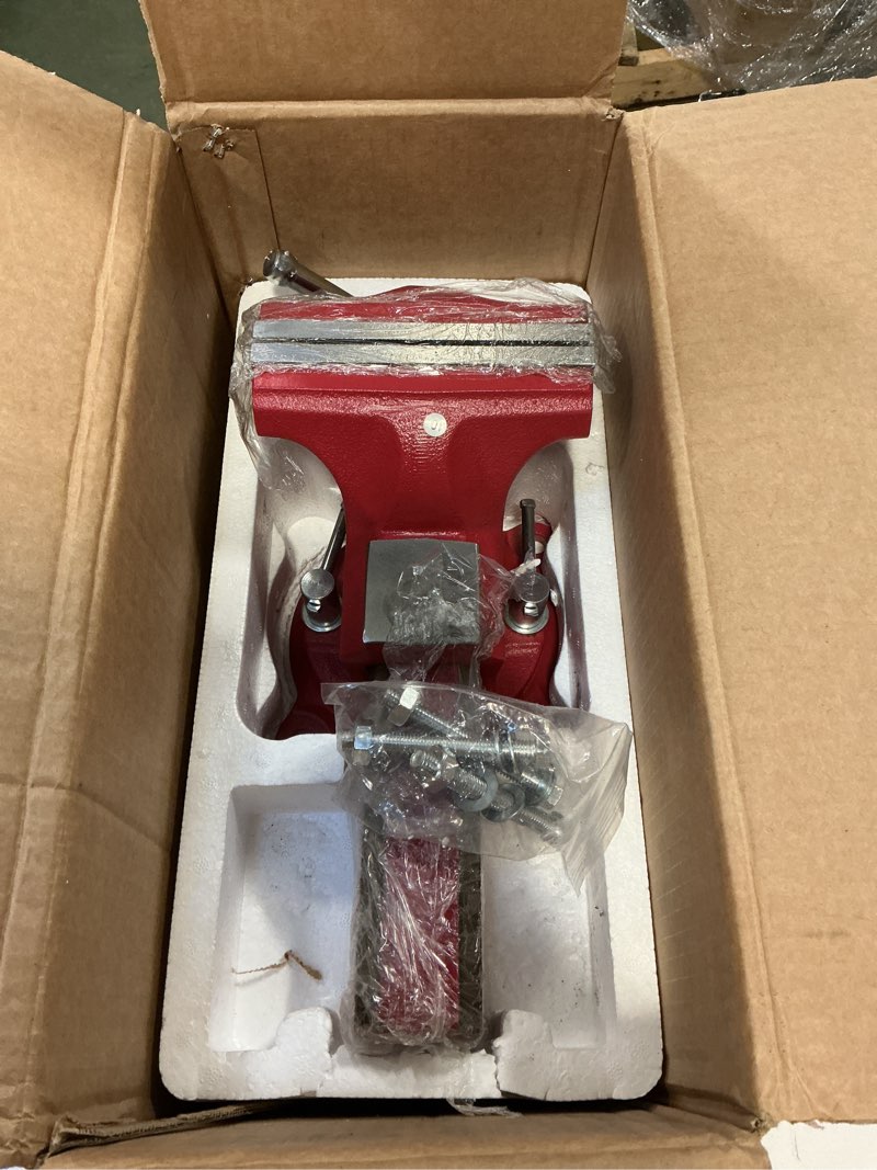 Condition photo showing New/Like New for Forward 1306 6 Inch Home Vise Ductile Iron 6" Bench Vise Homeowner's Vice with Anvil and Swivel Base