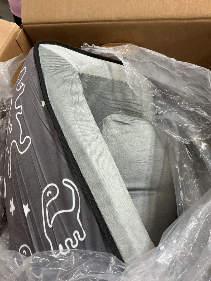 Condition photo showing New/Like New for Toddler Travel Bed, Portable Kids Floor Bed for Sleeping with Foam Mattres, Washable Toddler Cot for Kids Aged 1-4, Velvet Fabric