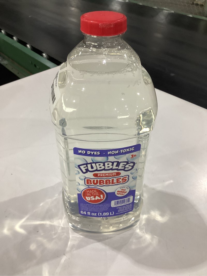 Condition photo showing New/Like New for little kids bubbles by fubbles | made in the usa | 64oz non toxic bubble solution | refill solution for bubble machines and bubble toys 1