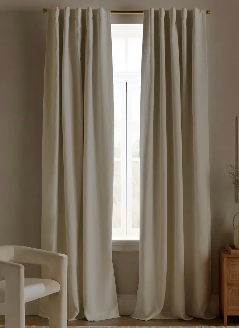 quince european linen curtian 96”x84” sand
