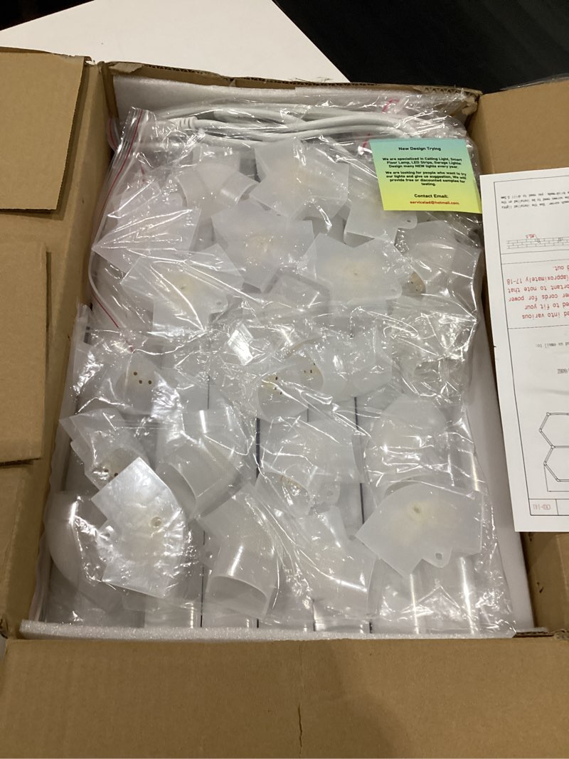 Condition photo showing New/Like New for lzhome hexagon 5000k led garage lights: 25 pack updated 1.31-inch wider size,26300lm super bright hex lighting ceiling led shop light for garage, car detailing, workshop, warehouse, gym, basement 5 hex