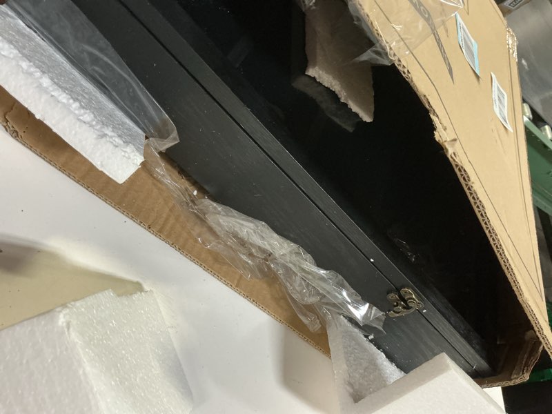 Condition photo showing Good Condition for shadow box frame display case 18x24 with removable shelves, deep memory box trinket knick knack shelf cabinet for collector, keepsake coins military medals wedding flowers black black 18x24