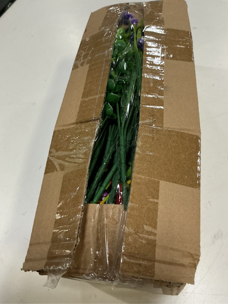 Condition photo showing Good Condition for uieke 24 bundles artificial flowers for outdoors uv resistant fake flowers faux plastic greenery plants shrubs for outdoor garden window box home indoor decor assorted 2 24
