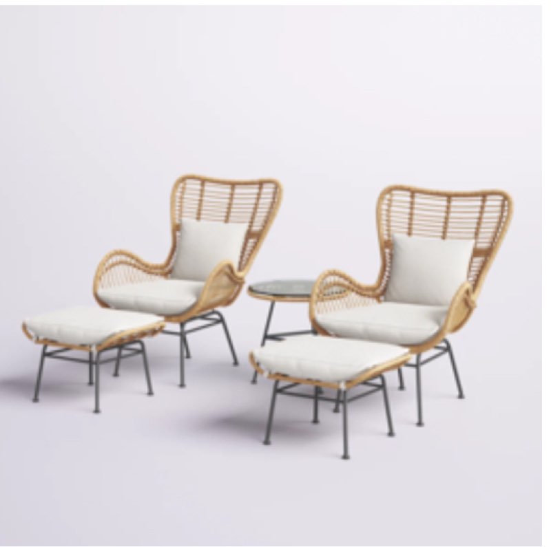 (Incomplete table only) Astha Outdoor 5 Piece Seating Group with Cushions