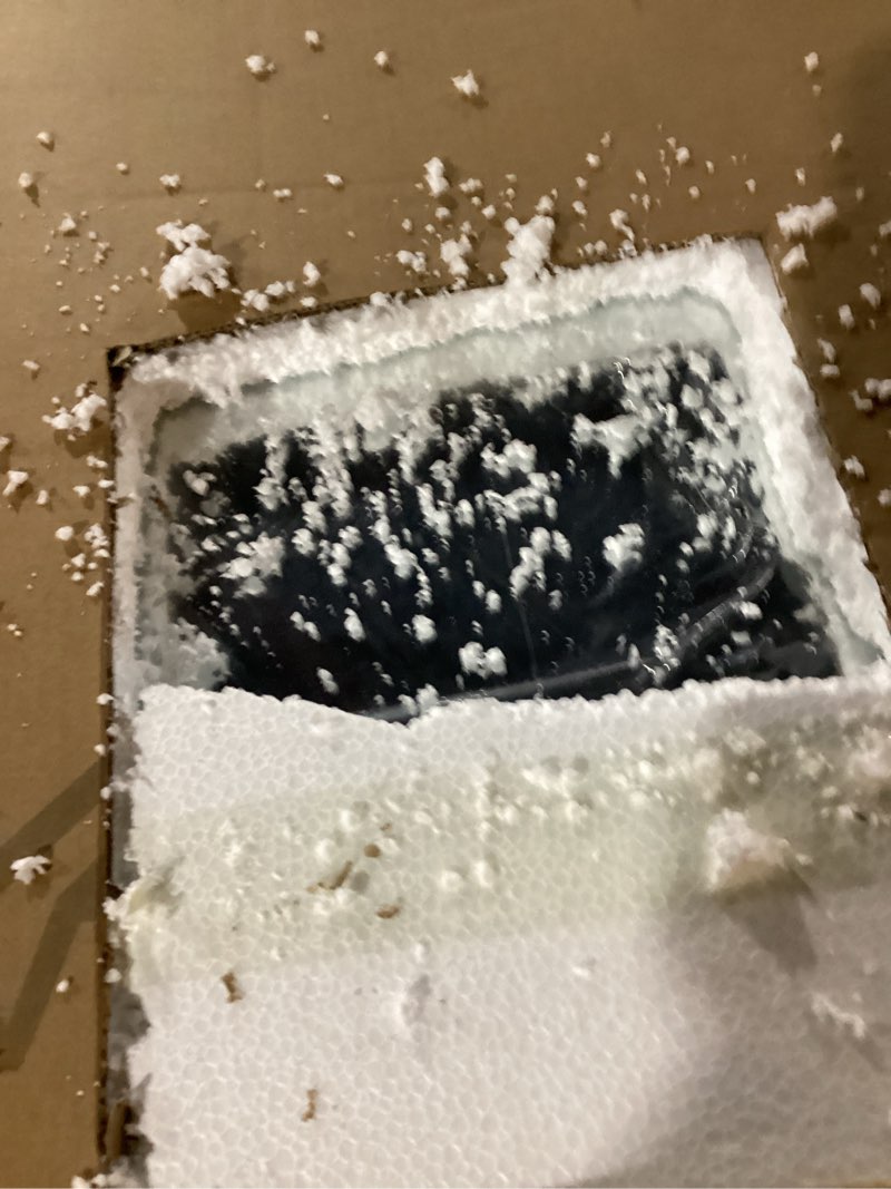 Condition photo showing New/Like New for Matte Black Arched Window Mirror, 36" Metal Frame Decorative Wall Mirror, Windowpine Mirrors for Living Room, Bedroom, Entryway 36"L x 36"W Black-1