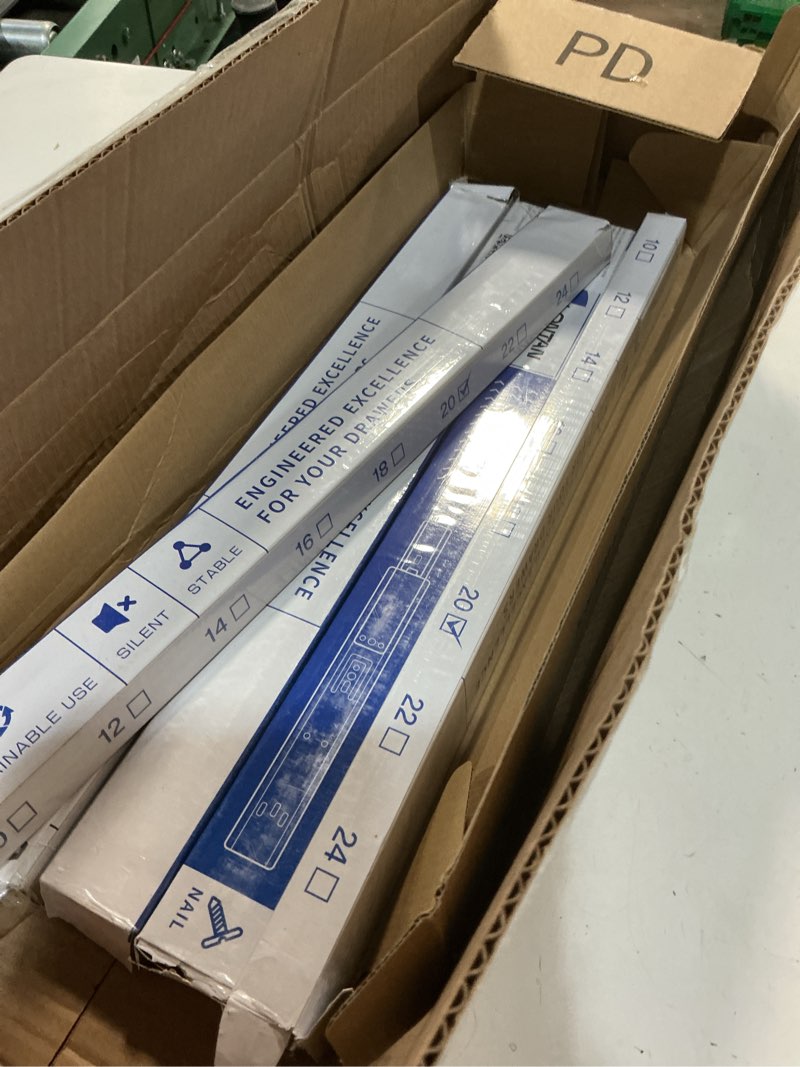 Condition photo showing Good Condition for lontan 5 pairs push to open soft close drawer slides 20 inch full extension ball bearing heavy duty side mount file cabinet rails dresser runner kitchen cabinet drawer glides 100 lb capacity 20 inch 5