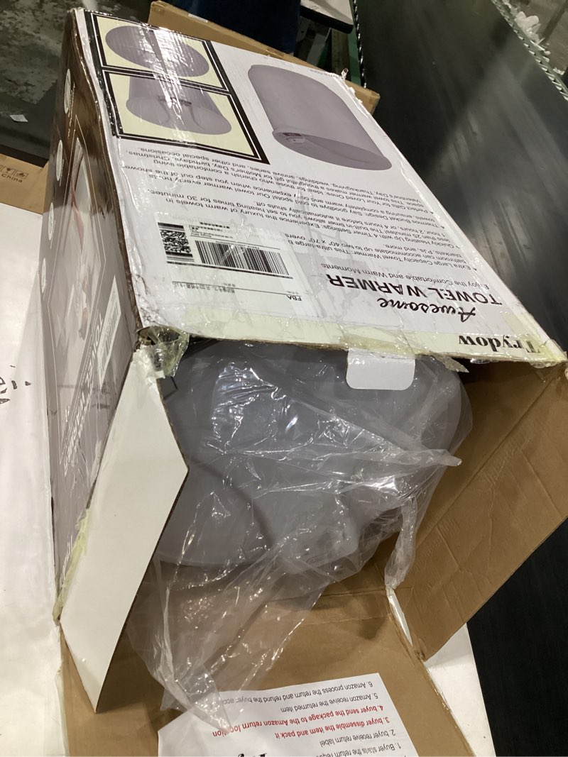 Condition photo showing Good Condition for trydow ultra large capacity towel warmer bucket, rapid heating with timer, one-button digital display control, safety lock, gifts for him & her, auto shut-off, fits 2 large, blanket, bathrobe, gray grey