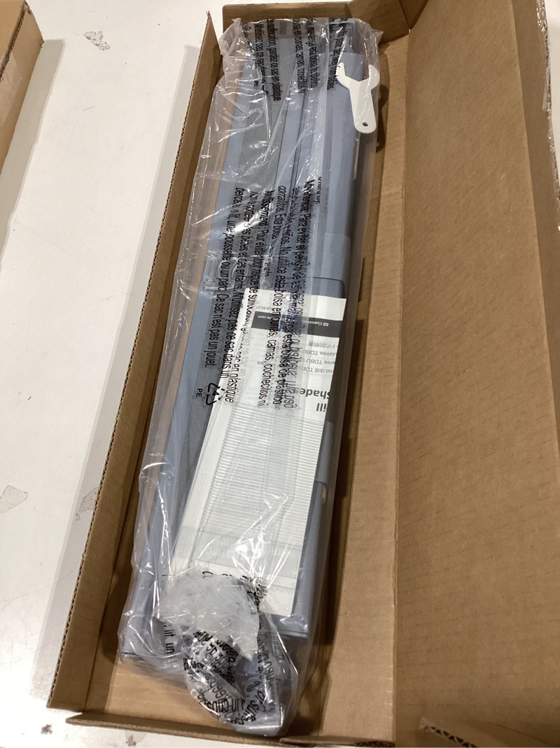 Condition photo showing Good Condition for lazblinds no tools no drill cordless cellular shades, top down bottom up (tdbu) honeycomb shades for home, blackout light blocking thermal insulation blinds for windows, 21" w x 48" h, dark grey blackout - dark gery 21" w x 48" h