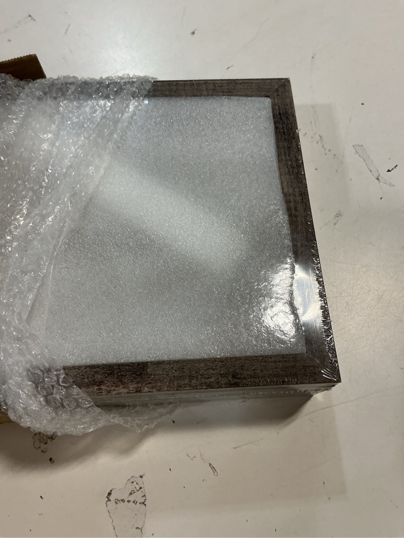 Condition photo showing New/Like New for Califortree 8x10 Shadow Box Frame with Linen Back - Sturdy Memory Display Case of Flower, Pictures, Medals and More, Rustic Gray Rustic Gray 8x10