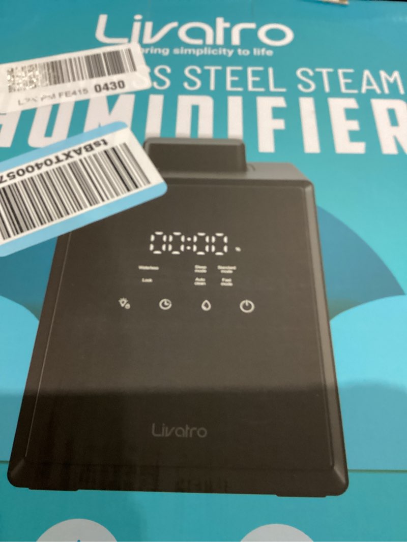 Condition photo showing As Is for Stainless Steel Humidifier, 3L Warm Mist Humidifier, Easy Clean with Warm Steam Humidifier, Healthy Air Mist Humidifiers for Bedroom Living Room, with Sleep Mode and Auto-off Setting 3LBlack