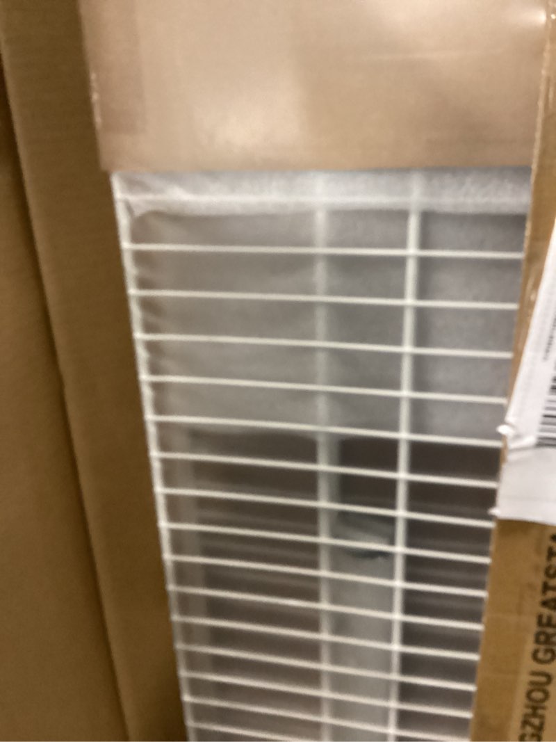 Condition photo showing New/Like New for HAUSHOF Closet Shelves 4ft x 16in Wall Mounted 2-Pack, White Metal Wire Shelving for Laundry Room, Closet, Basement Organization and Storage
