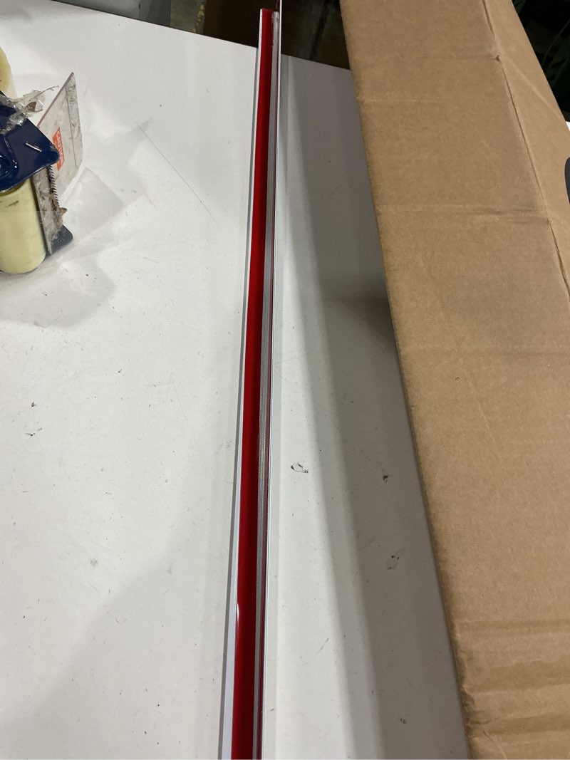 Condition photo showing As Is for ( incomplete 1 piece) stainless steel wall corner guard 2 x 2 x 48 inch, pack of 2 metal wall corner protector with 90-degree angle for wall protection and decoration (2) 2x2x48 inches silver 2