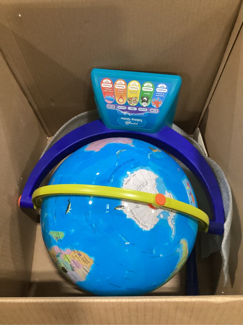 Condition photo showing As Is for little experimenter interactive 9” globes for kids, globe & wireless smart pen, educational toys, talking world map, 8 year old boy gift, christmas gifts for boys & girls ages 9 10 11 12 years old