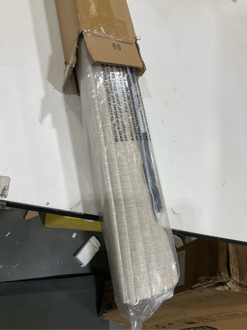 Condition photo showing Good Condition for LazBlinds No Tools No Drill Cordless Roman Shades for Windows, Blackout Thermal Insulated UV Blocking Window Blinds, Room Darkening Fabric Blinds for Indoor Windows, 24'' W x 64'' H, Beige Blackout - Beige 24" W x 64" H