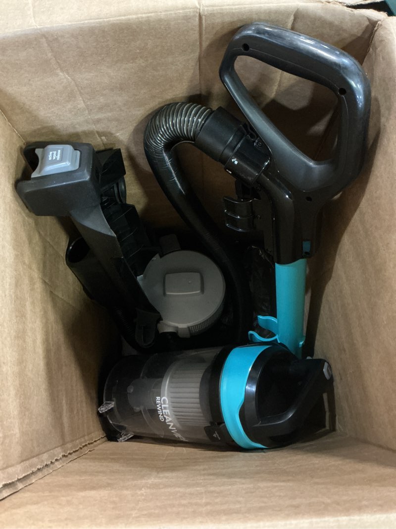 Condition photo showing As Is for Bissell CleanView Rewind Upright Bagless Vacuum with Automatic Cord Rewind & Active Wand, 3534 Black/Teal