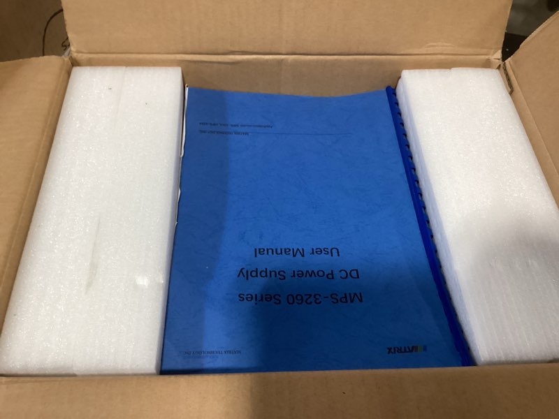 Condition photo showing New/Like New for matrix dc power supply variable 0-32v/0-6a, adjustable bench power supply with one key series-parallel and coding switch, 2.5v/3.3v/5v/3a triple channel dc power supply 5 groups of storage, mps-3263