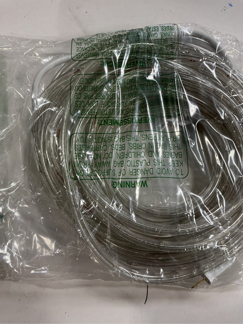 Condition photo showing As Is for 48ft Red LED Rope Lights Outdoor Waterproof - 324 LEDs Christmas Rope Lights, 120V ETL Certified, Connectable to 192ft, w/24 Mounting Clips & Screws for Holiday Decor Red 48FT