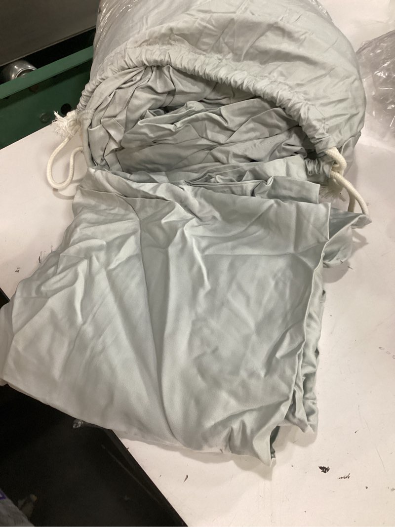 Condition photo showing As Is for pocket sateen king bed sheets for hot sleepers green (quince) 