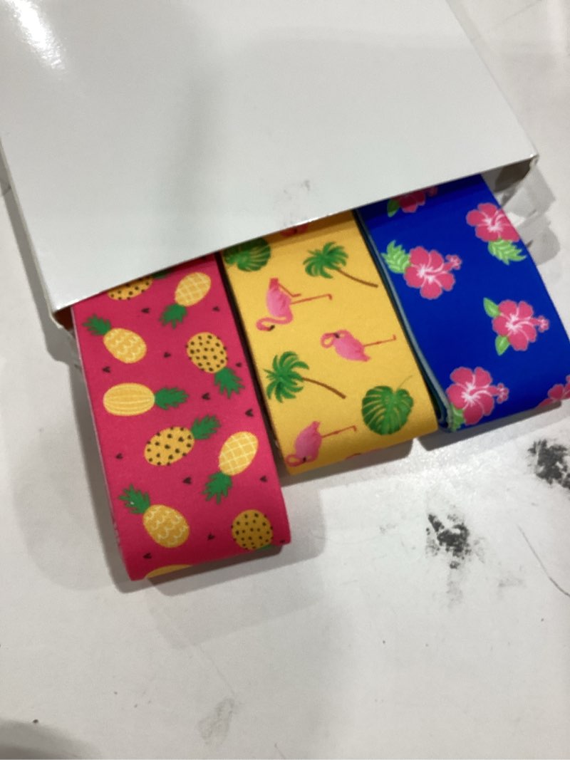 Condition photo showing As Is for Boao 8 Pack Towel Bands for Beach Chairs Cruise Towel Clips for Lounge Pool Chairs Elastic Windproof Strap Holders for Summer Lounge Pool Hawaiian Accessories (Lovely Style)