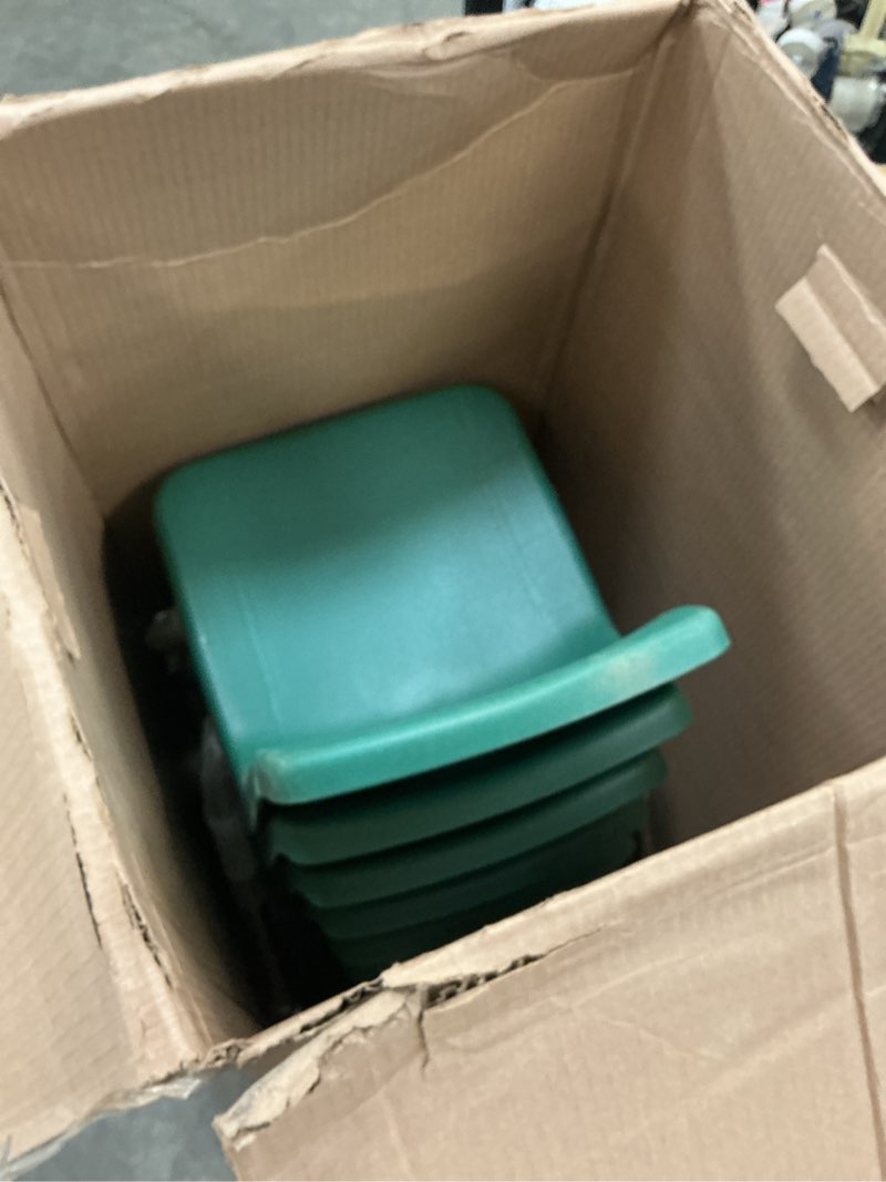 Condition photo showing Good Condition for fdp 16" school stack chair,stacking student seat with chromed steel legs and nylon swivel glides for in-home learning or classroom - green (6-pack), 10368-gn 16 inch swivel glides green