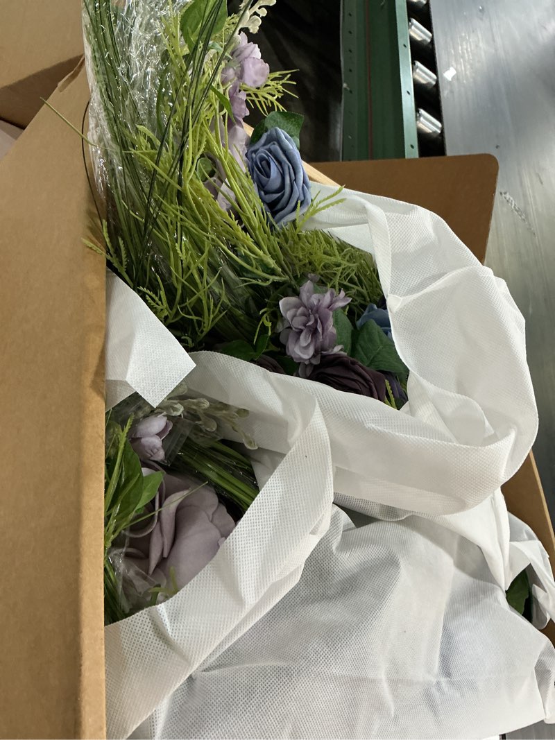 Condition photo showing Good Condition for ling's moment 41" tall fall free standing artificial flowers arrangements 2pcs wedding aisle runner chair decoration fake sage purple for arch entryway ceremony reception church rose floral party prpl-sage purple 41" tall x 22" cross