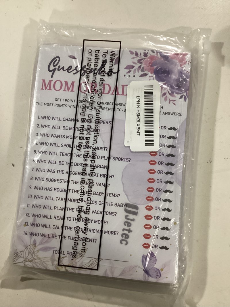 Jetec 302 Pcs Butterfly Theme Baby Shower Games, 6 Games, 50 Sheets Each, Baby Shower, Word Scramble