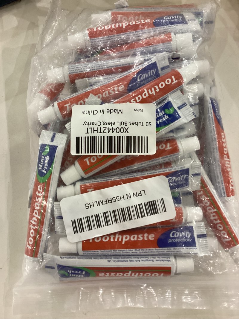 50 Tubes Bulk Travel Size Toothpaste,Extra Small 0.35oz Small Toothpastes Travel Size Bulk 0.8x3.5 i
