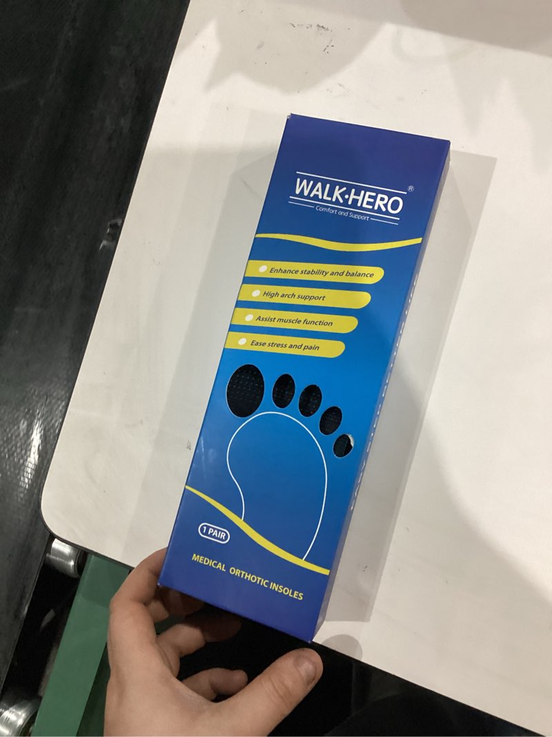 Condition photo showing Good Condition for plantar fasciitis insoles for men women - orthotics inserts, shoe insoles arch support flat feet inserts work boot insoles for standing all day (mens 8-8 1/2 | womens 10-10 1/2) blue mens 8 - 8 1/2 | womens 10 - 10 1/2