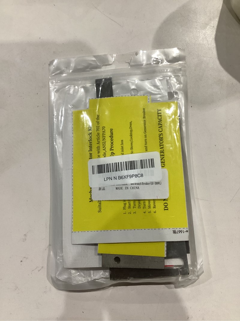Condition photo showing Good Condition for Generator Interlock Kit Compatible with General Electric Vertical Main 150 or 200 amp Break. 2 1/2 to 3 1/2 inches Spacing Between Main and Branch Breaker,Professional and Interlock Kit