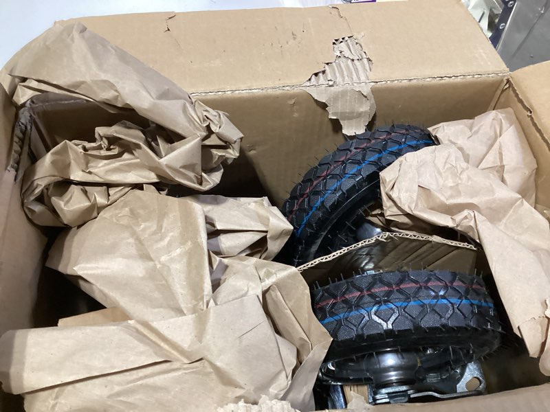 Condition photo showing Good Condition for 8 inch casters wheels, heavy duty casters set of 4 load 880lbs with brake, locking swivel plate caster, industrial castor wheels for workbench, cart, trolley, wagon and shelves 8 inch (with brake)