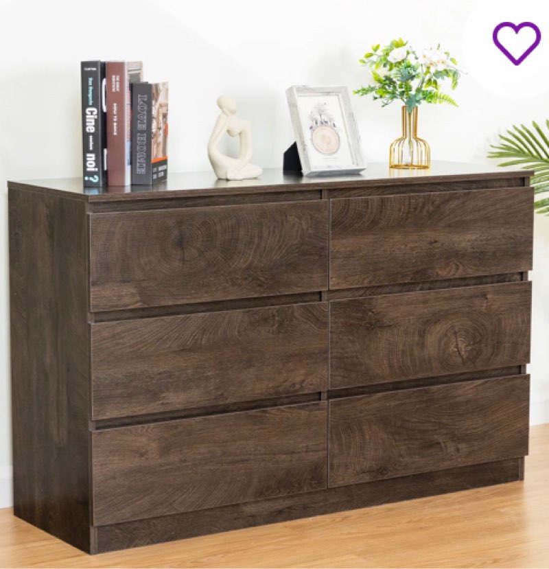 Marrietta 6 - Drawer Dresser INCOMPLETE  DAMAGED 