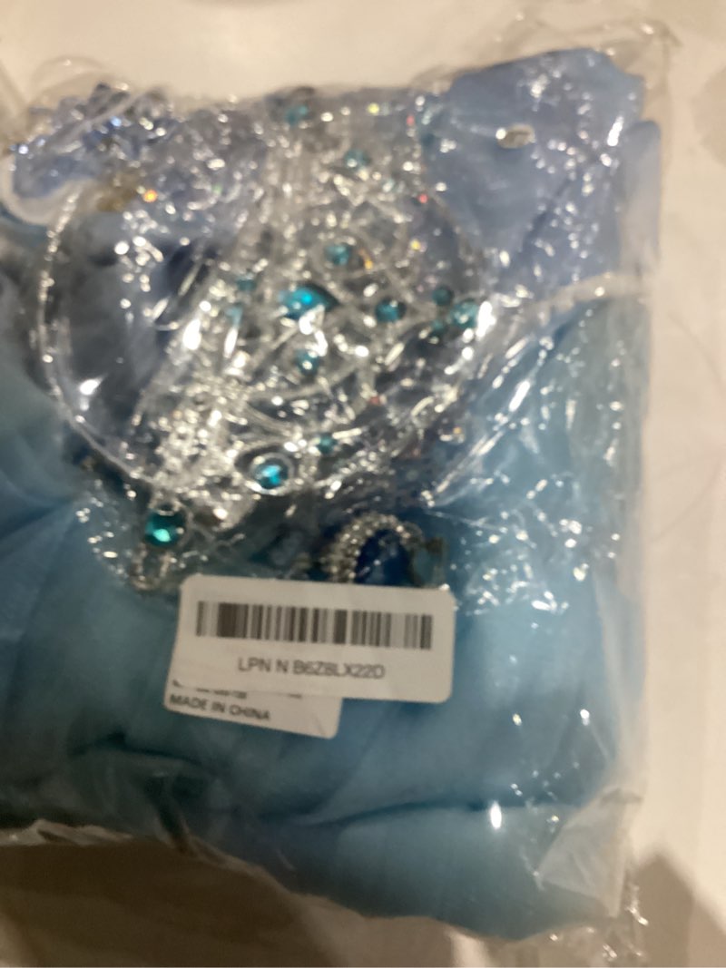 Condition photo showing Good Condition for princess cinderella costume for girls kids cosplay dress carnival halloween party outfit blue 4-5 years