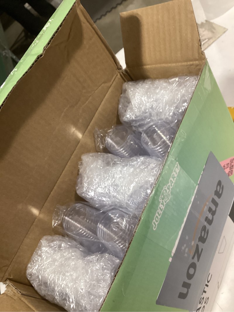 Condition photo showing New/Like New for 2 OZ 500 Pack Plastic Shot Glasses, Disposable Cups, Wine Tasting Cups, Small Plastic Tumbler for Whiskey, Wine Tasting, Food Samples, Perfect for Halloween, Thanksgiving, Christmas Party