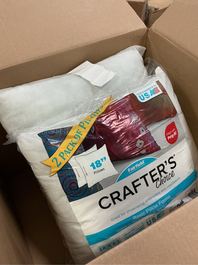 Condition photo showing As Is for (Similar)Utopia Bedding 18x18 Pillow Inserts, Set of 2, White – Indoor Decorative Throw Pillows for Bed, Sofa & Couch – Soft, Supportive & Fluffy Cushion Inserts White 18x18 Inch