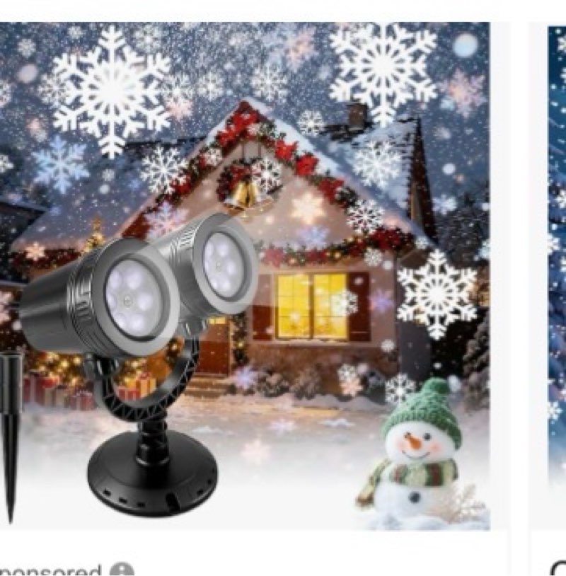 Snowflake Projector Lights Outdoor, Christmas Owl Shape Snow Light Projector, Dynamic Snow Landscape