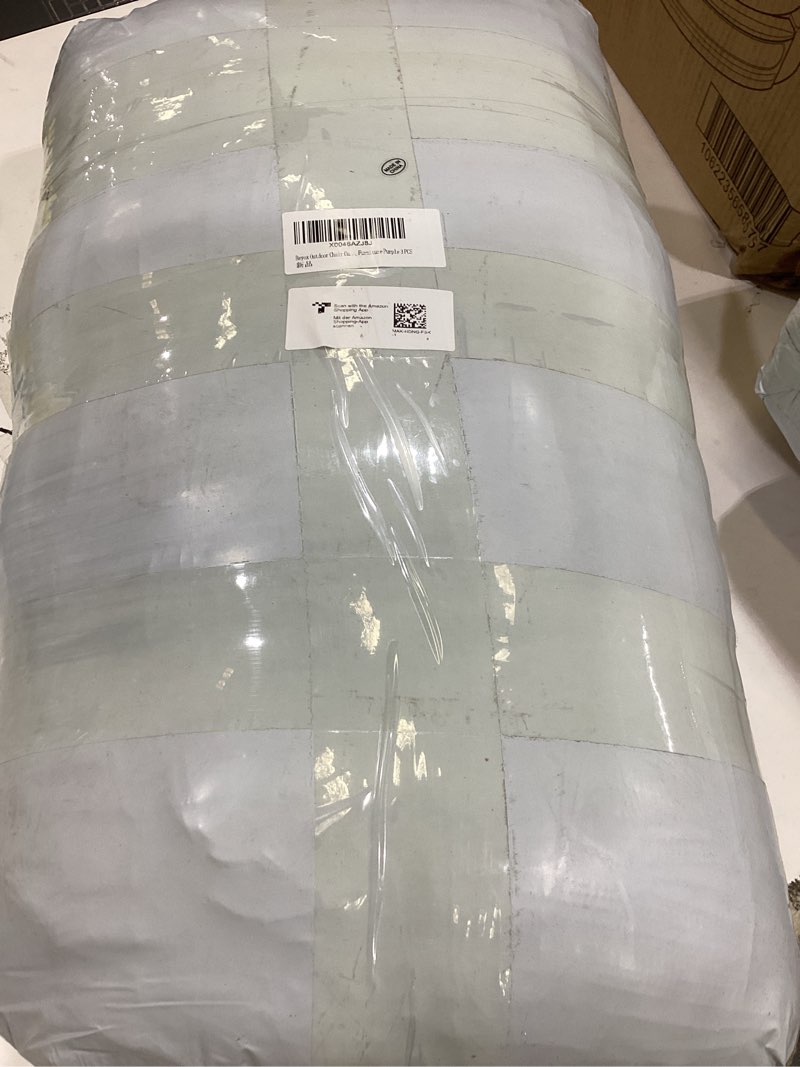 Condition photo showing Good Condition for reyox outdoor chair cushions set of 3, waterproof patio loveseat cushions with ties, thickened replacement cushions for wicker furniture purple 3 pcs