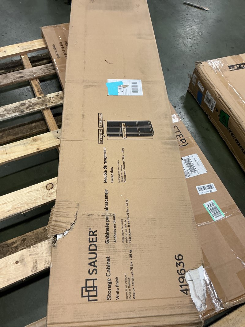 Condition photo showing New/Like New for Sauder Select Storage Cabinet/ Pantry cabinets, White finish