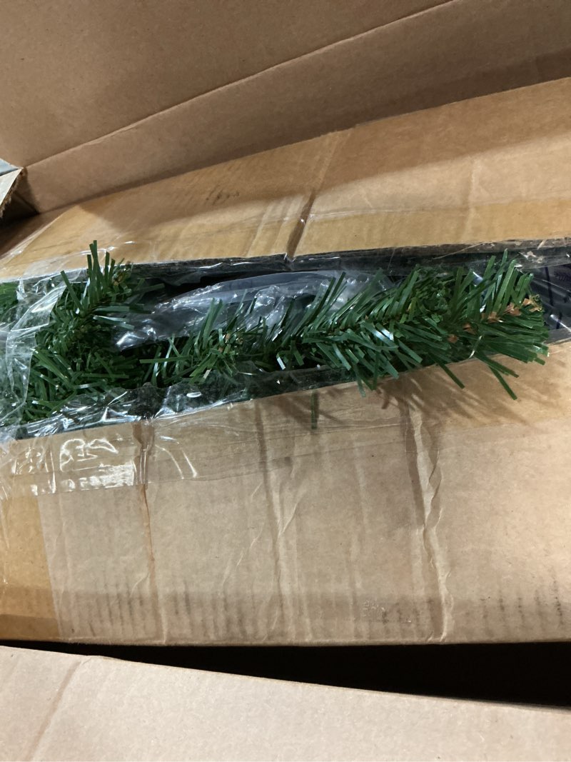 Condition photo showing As Is for christmas trees 6ft, artificial christmas tree with pre-lit 250 warm white lights, 700 branch tips, suitable choice for decoration, green green 6ft
