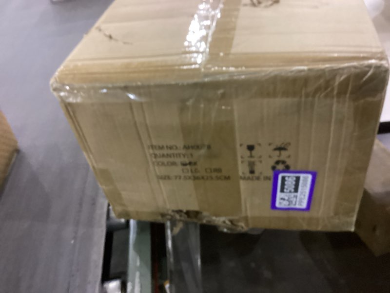 Condition photo showing As Is for LED TV Stand 60 Inch for Living Room with Charging Station, Farmhouse Entertainment Center with 2 Industrial Bookshelves, Modern Console Cabinet with Storage Drawers (Black)