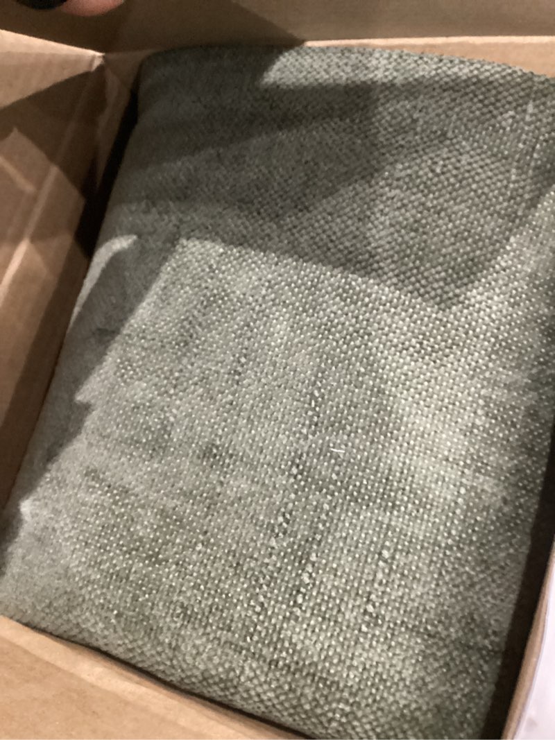 Condition photo showing As Is for ANRODUO Pack of 2 Decorative Textured Throw Pillow Covers Soft Olive Green Euro Square Accent Solid Chenille Cushion Cover Cozy Farmhouse Pillow Case for Sofa Bedroom Living Room Home Decor 26x26 Inch Olive Green 26" x 26" (Pack of 2)