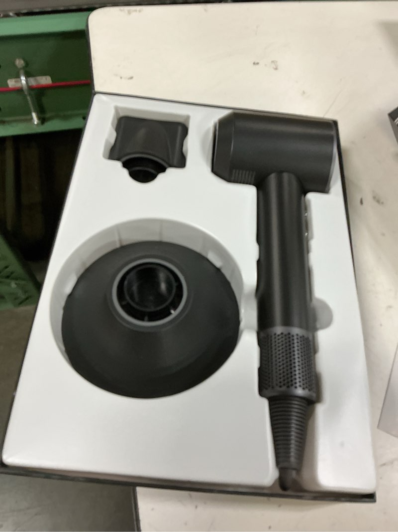 Condition photo showing New/Like New for hair dryer - 110,000 rpm professional hair dryer with diffuser, ionic blow dryer, 8 wind modes, magnetic nozzles, fast drying for all hair types - mothers day gifts for mom her women self care gifts black