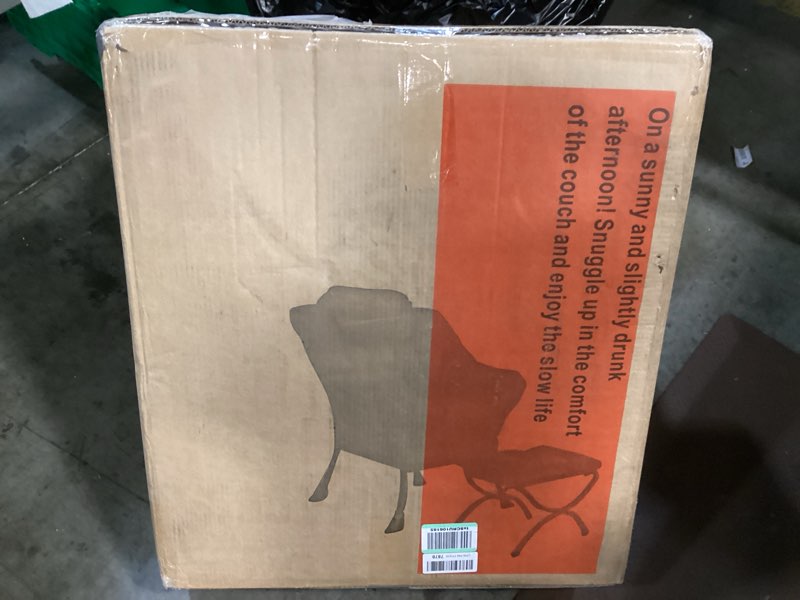 Condition photo showing New/Like New for Tiita Lazy Chair with Ottoman, Gray Modern Large Accent Chair, Comfy Leisure Sofa Armchair with Ottoman, Reading Chair with Footrest for Bedroom, Living Room, Dorm Rooms, Garden Dark Grey