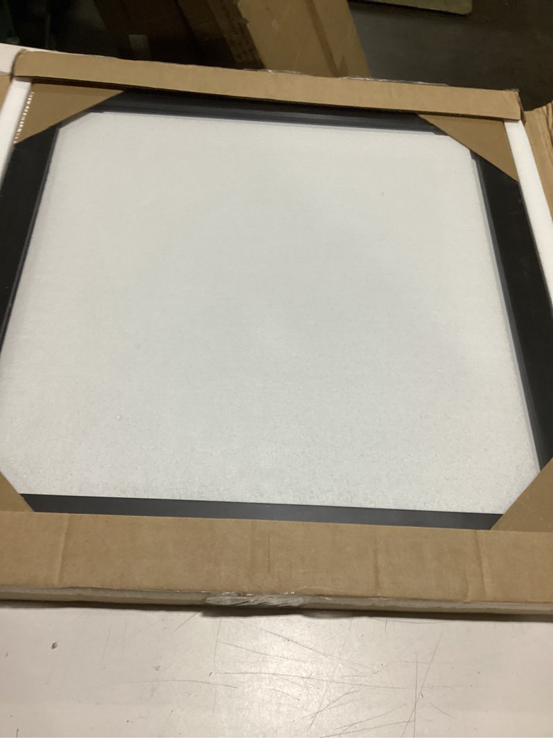 Condition photo showing New/Like New for Frame Amo 18x18 Black Solid Wood Poster Frame, White Mat for 14x14 Image, Tempered Glass Front, 1.5 inch Wide, 1 inch Thick, High-End, Heavy-Duty, Gallery Grade & Acid-Free Black 18x18
